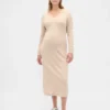 Robe-pull de maternité à col en V CashSoft