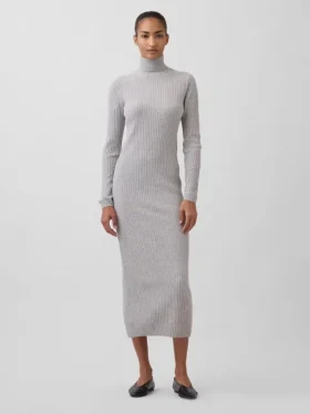 Robe-pull longue à col roulé CashSoft