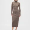 Robe-pull longue à col roulé CashSoft