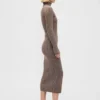 Robe-pull longue à col roulé CashSoft