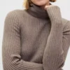 Robe-pull longue à col roulé CashSoft