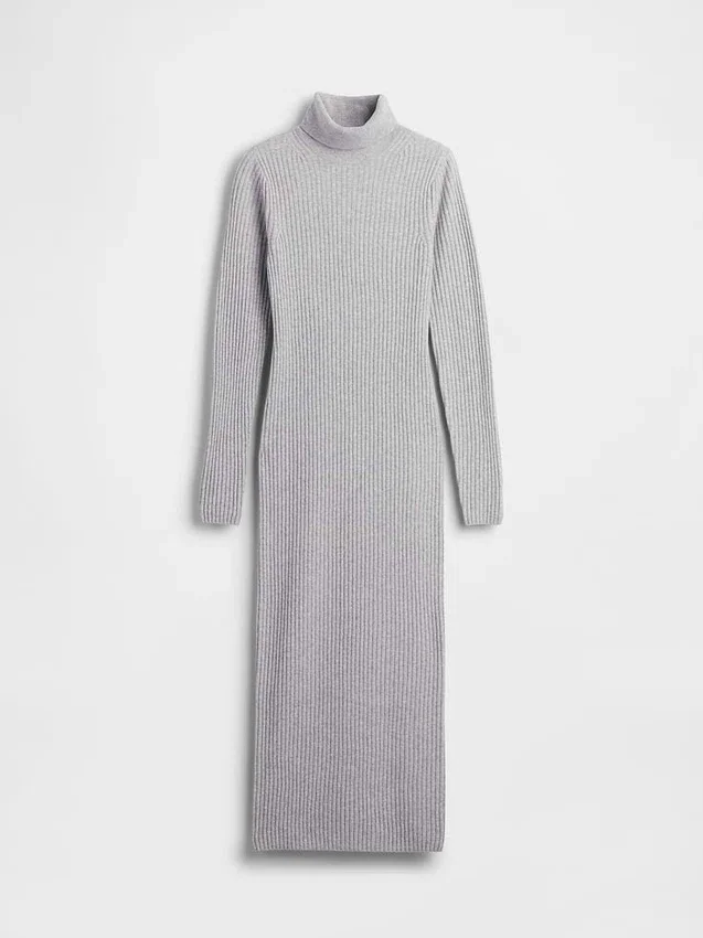 Robe-pull longue à col roulé CashSoft