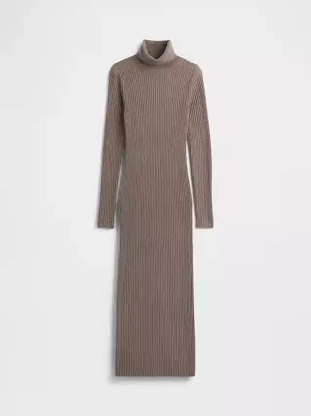 Robe-pull longue à col roulé CashSoft