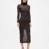 Robe-pull longue à col roulé transparente