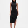 Robe-pull mi-longue à côtes