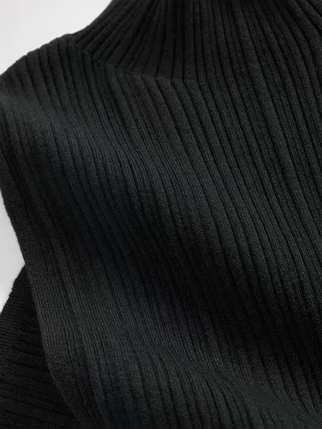 Robe-pull mi-longue à côtes