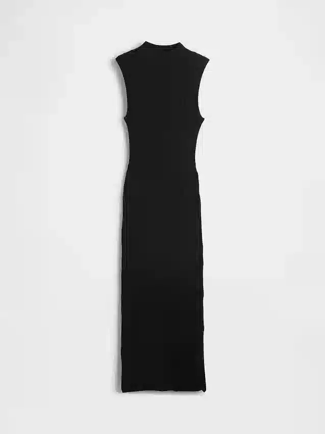 Robe-pull mi-longue à côtes
