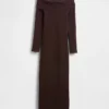Robe-pull mi-longue à épaules dénudées en CashSoft extensible