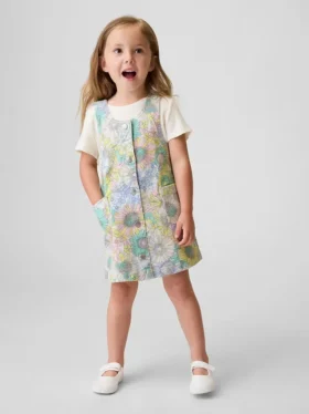 Robe-salopette en denim à motifs floraux pour Bébé & Enfant