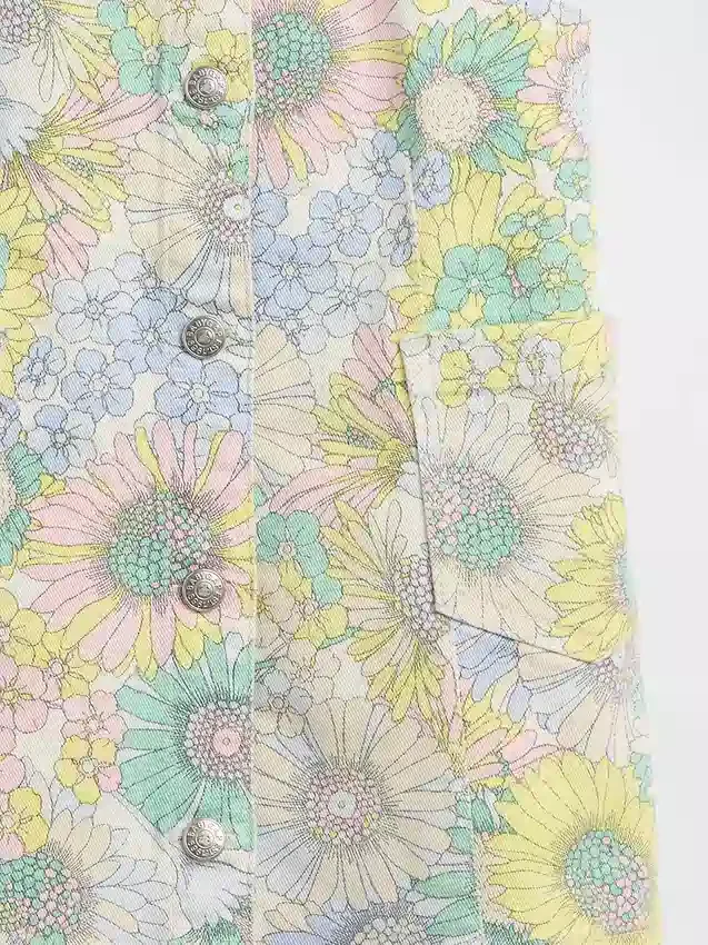 Robe-salopette en denim à motifs floraux pour Bébé & Enfant