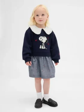 Robe-sweat à col à volants Snoopy pour Bébé & Enfant