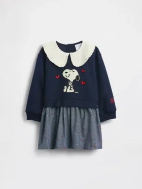 Robe-sweat à col à volants Snoopy pour Bébé & Enfant