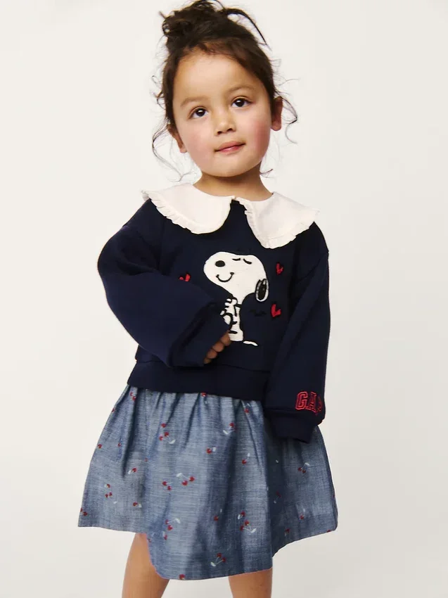 Robe-sweat à col à volants Snoopy pour Bébé & Enfant