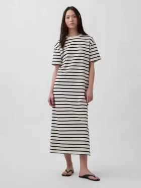 Robe t-shirt maxi oversize en jersey épais