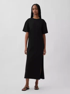 Robe t-shirt maxi oversize en jersey épais