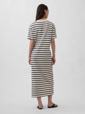 Robe t-shirt maxi oversize en jersey épais