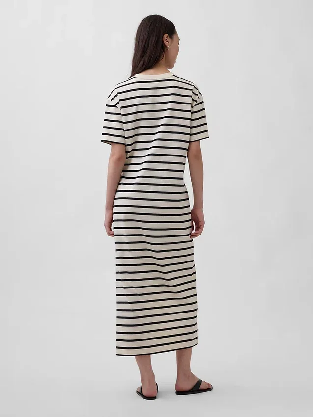 Robe t-shirt maxi oversize en jersey épais