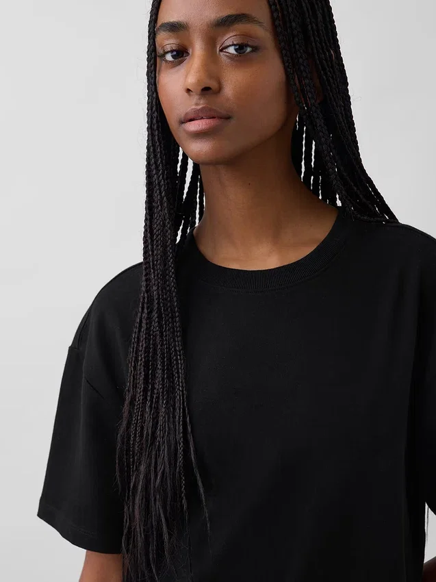 Robe t-shirt maxi oversize en jersey épais