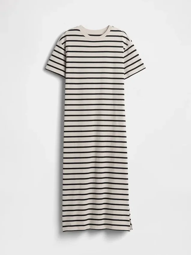 Robe t-shirt maxi oversize en jersey épais