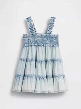 Robe à volants en denim pour bébé