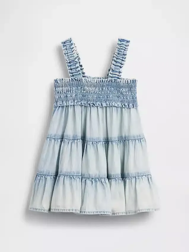 Robe à volants en denim pour bébé