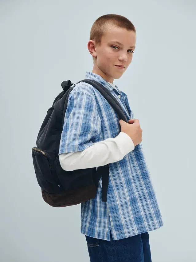 Sac à dos en denim et velours côtelé pour enfants