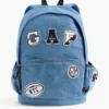 Sac à dos en denim pour enfant avec écussons