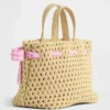 Sac en paille à nœud vichy pour tout-petits