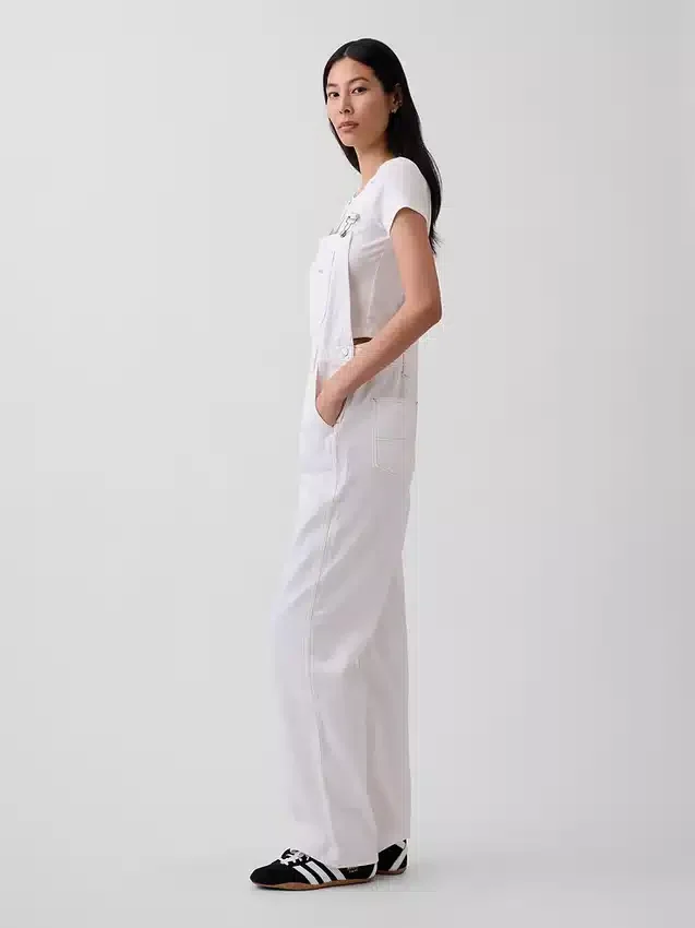 Salopette ample en denim ultra-doux style années 90