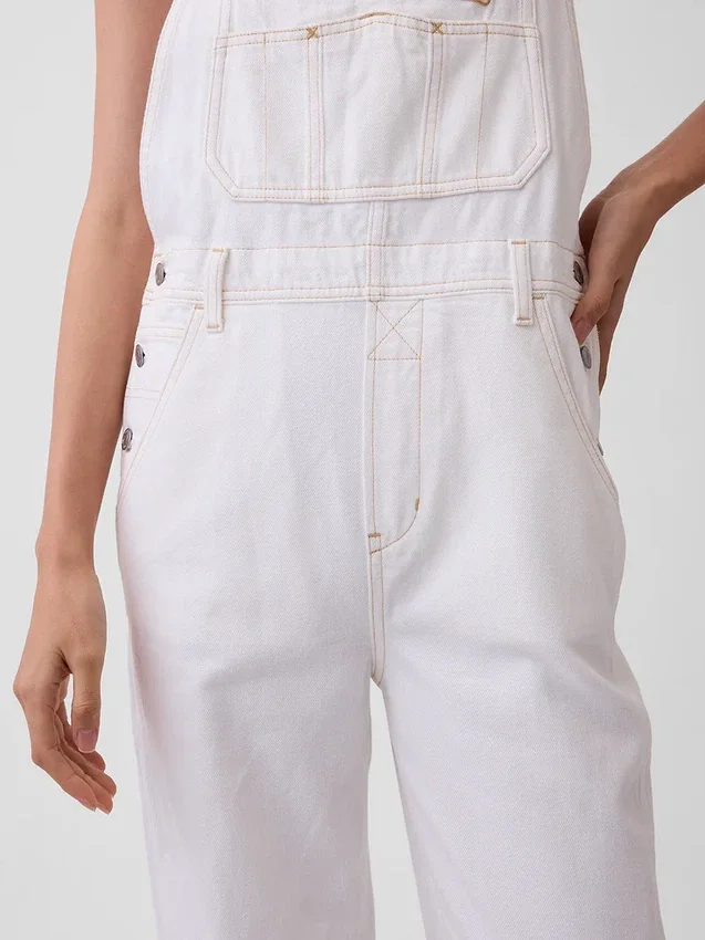Salopette ample en denim ultra-doux style années 90