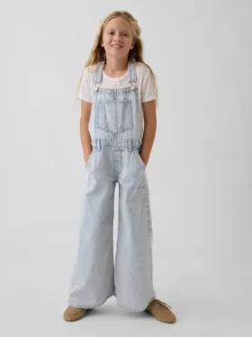 Salopette ample à rayures en denim pour enfant