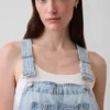 Salopette courte ample en denim ultra-doux