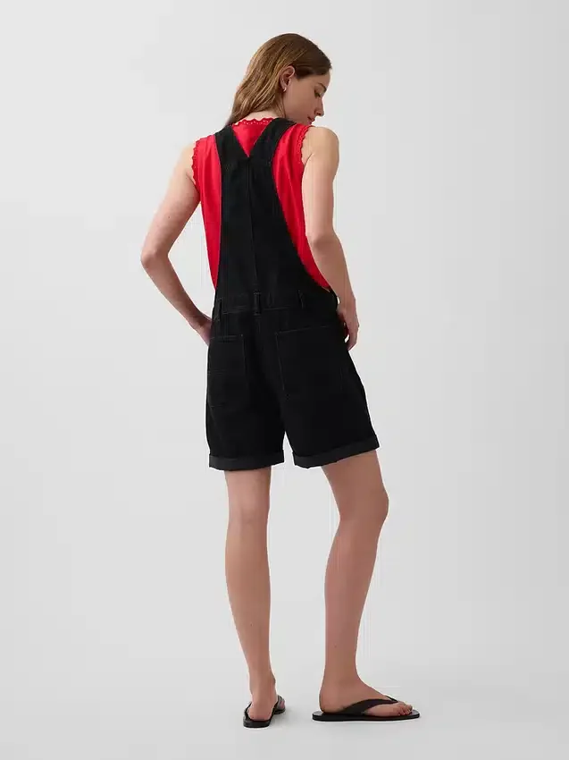 Salopette courte en denim ample