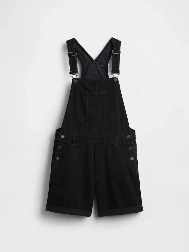Salopette courte en denim ample