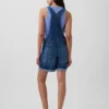 Salopette courte en denim ample style années 90