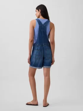 Salopette courte en denim ample style années 90