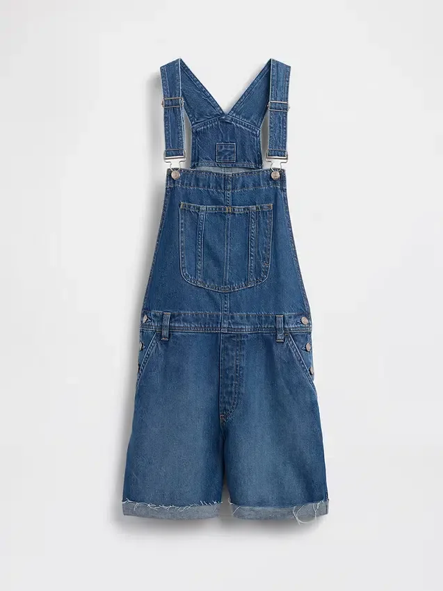 Salopette courte en denim ample style années 90
