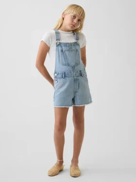 Salopette courte en denim pour enfant