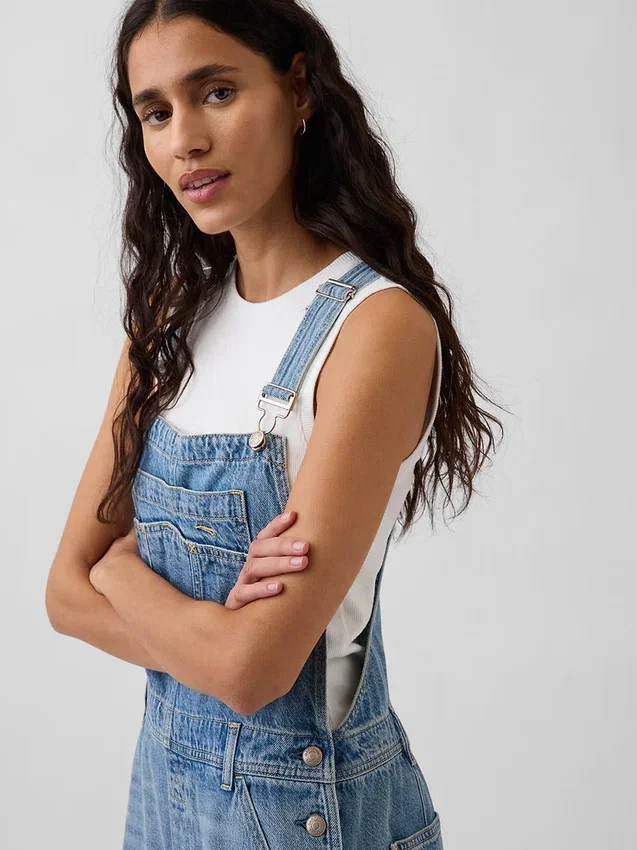 Salopette décontractée en denim ultra-doux