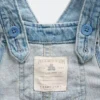 Salopette en denim à fleurs brodées pour bébé
