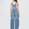 Salopette en denim ultra-doux à coupe en fer à cheval