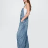 Salopette en denim ultra-doux à coupe en fer à cheval