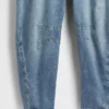 Salopette en denim ultra-doux à coupe en fer à cheval