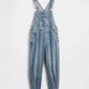 Salopette en denim ultra-doux à coupe en fer à cheval