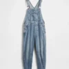 Salopette en denim ultra-doux à coupe en fer à cheval