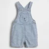 Salopette pour bébé en denim vichy à poche « Brannan Bear »