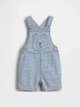 Salopette pour bébé en denim vichy à poche « Brannan Bear »