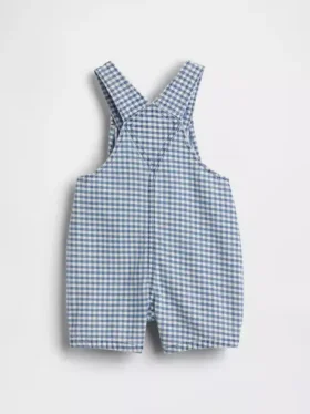 Salopette pour bébé en denim vichy à poche « Brannan Bear »