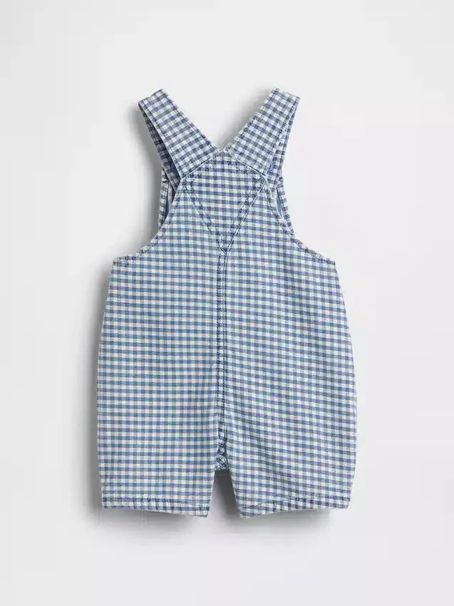 Salopette pour bébé en denim vichy à poche « Brannan Bear »