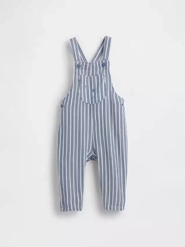 Salopette pour bébé en gaze de coton avec ours Brannan